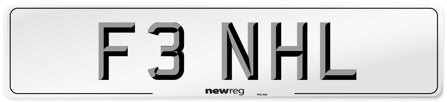 F3 NHL Number Plate from New Reg